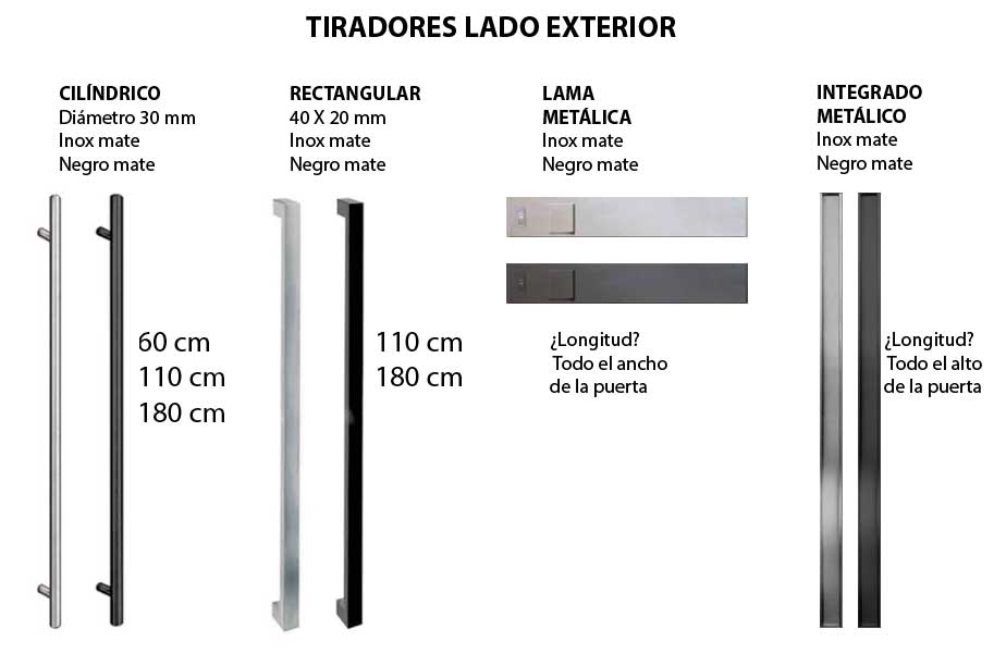 tirador puertas pivotante porelanico